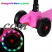 Kids Children 3 wheels T Kick Scooter With Light up Wheels Adjustable Height Gifts for Christmas HFON   